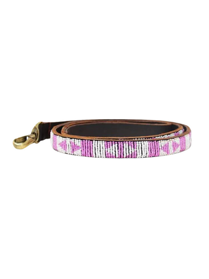 pink Beaded Dog Lead