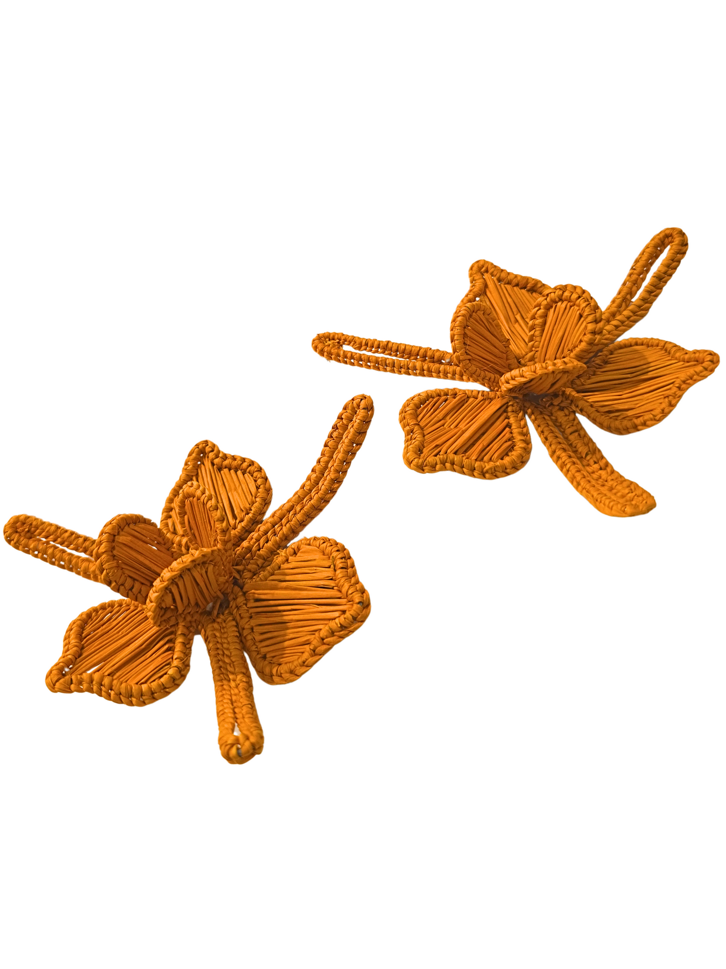 floral natural iraca earrings 