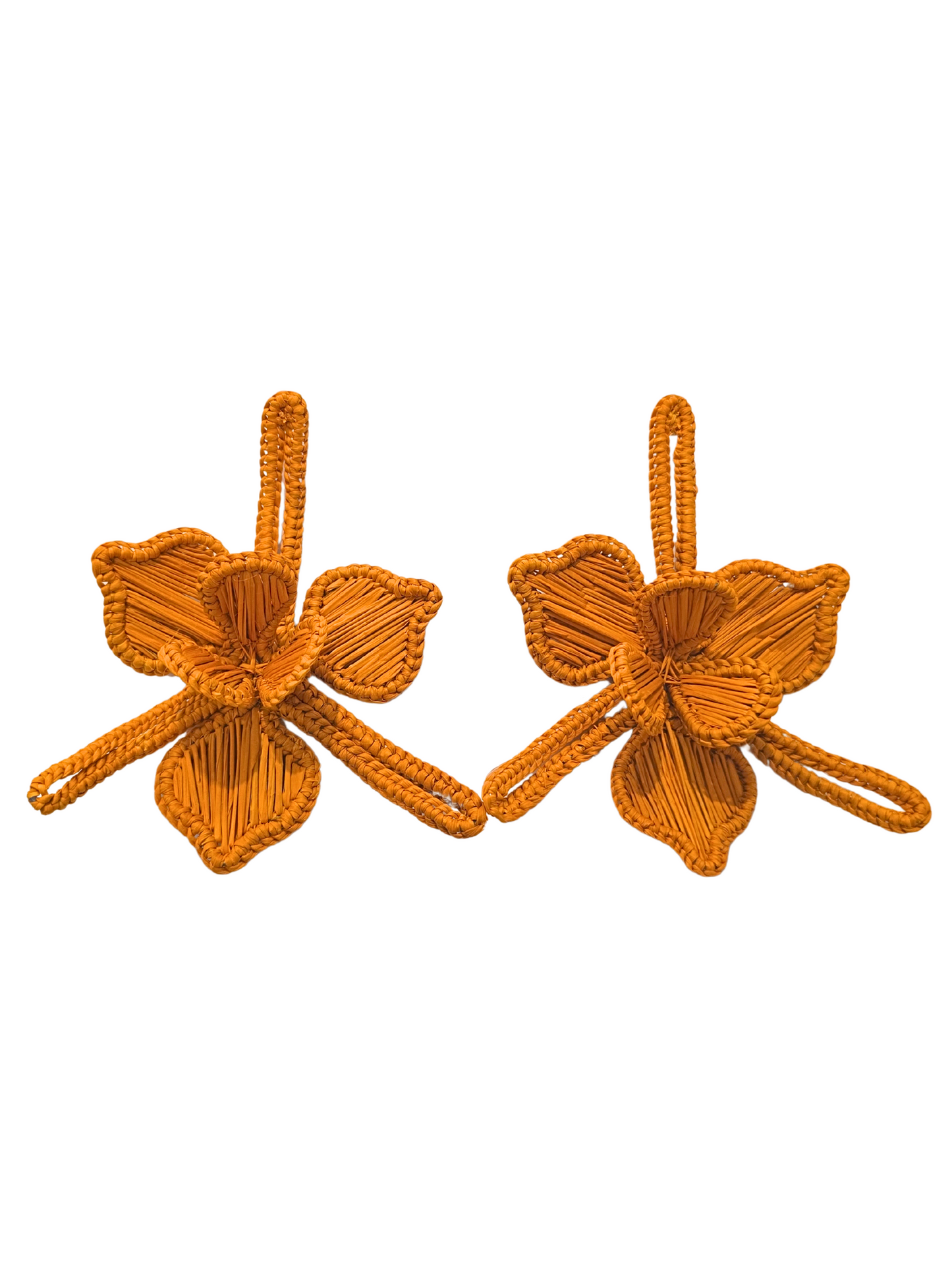 floral natural iraca earrings 