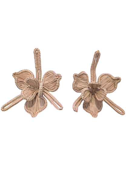 floral natural iraca earrings 