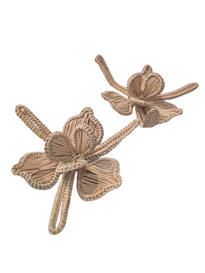 floral natural iraca earrings 