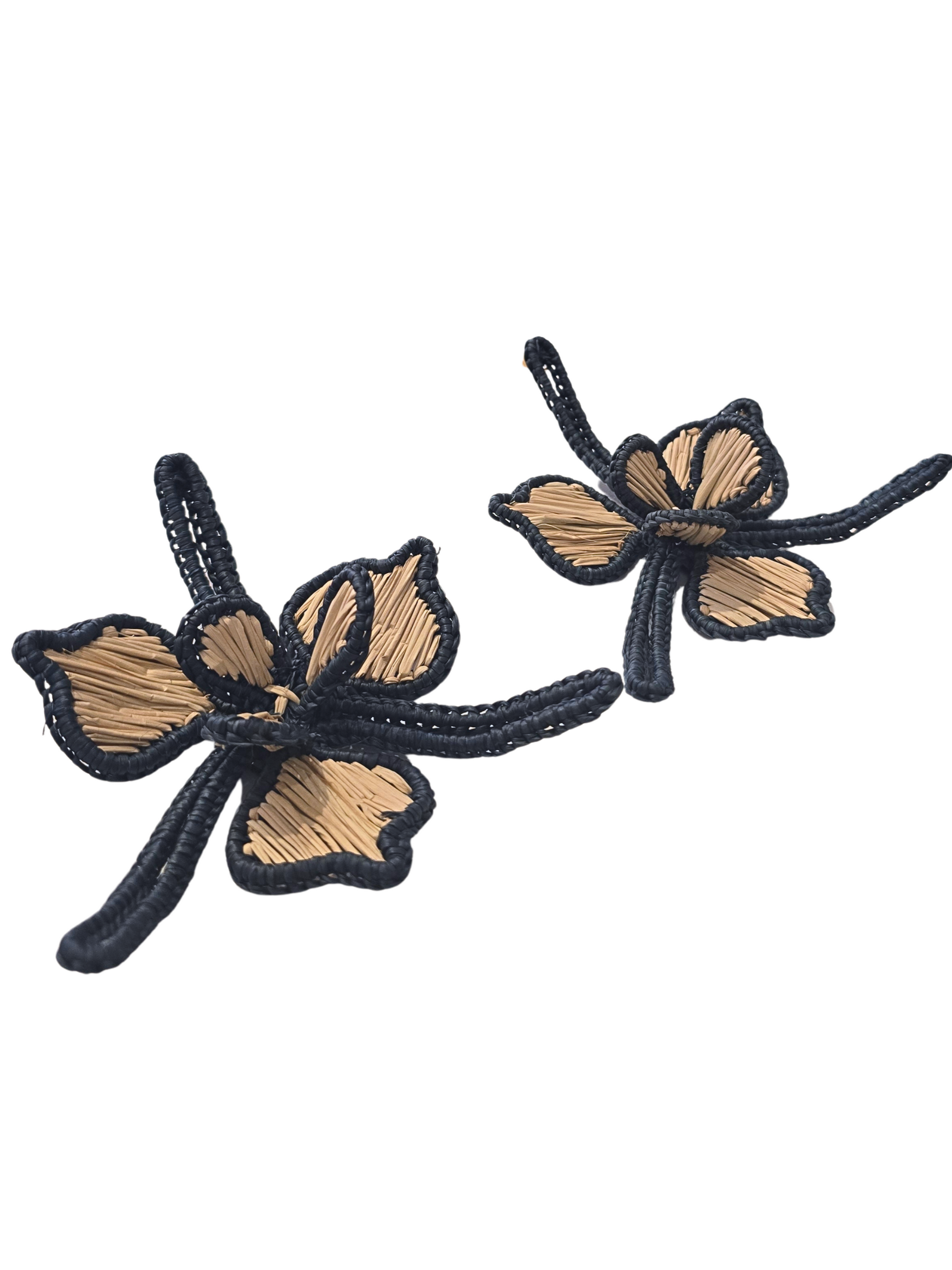 floral natural iraca earrings 