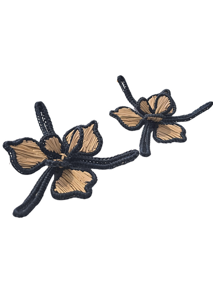 floral natural iraca earrings 