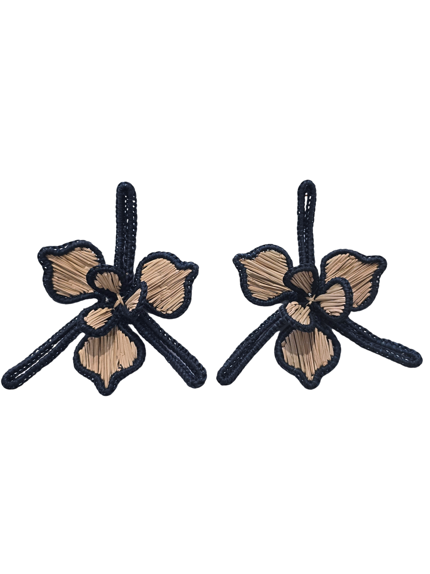 floral natural iraca earrings 