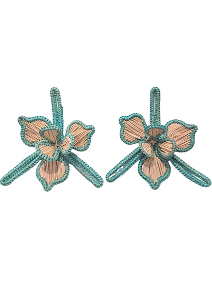 floral natural iraca earrings 