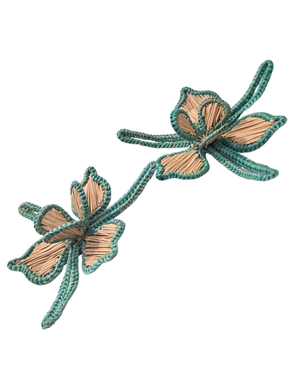 floral natural iraca earrings 