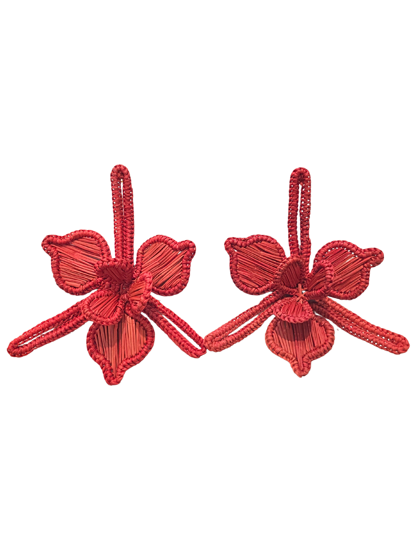floral natural iraca earrings 