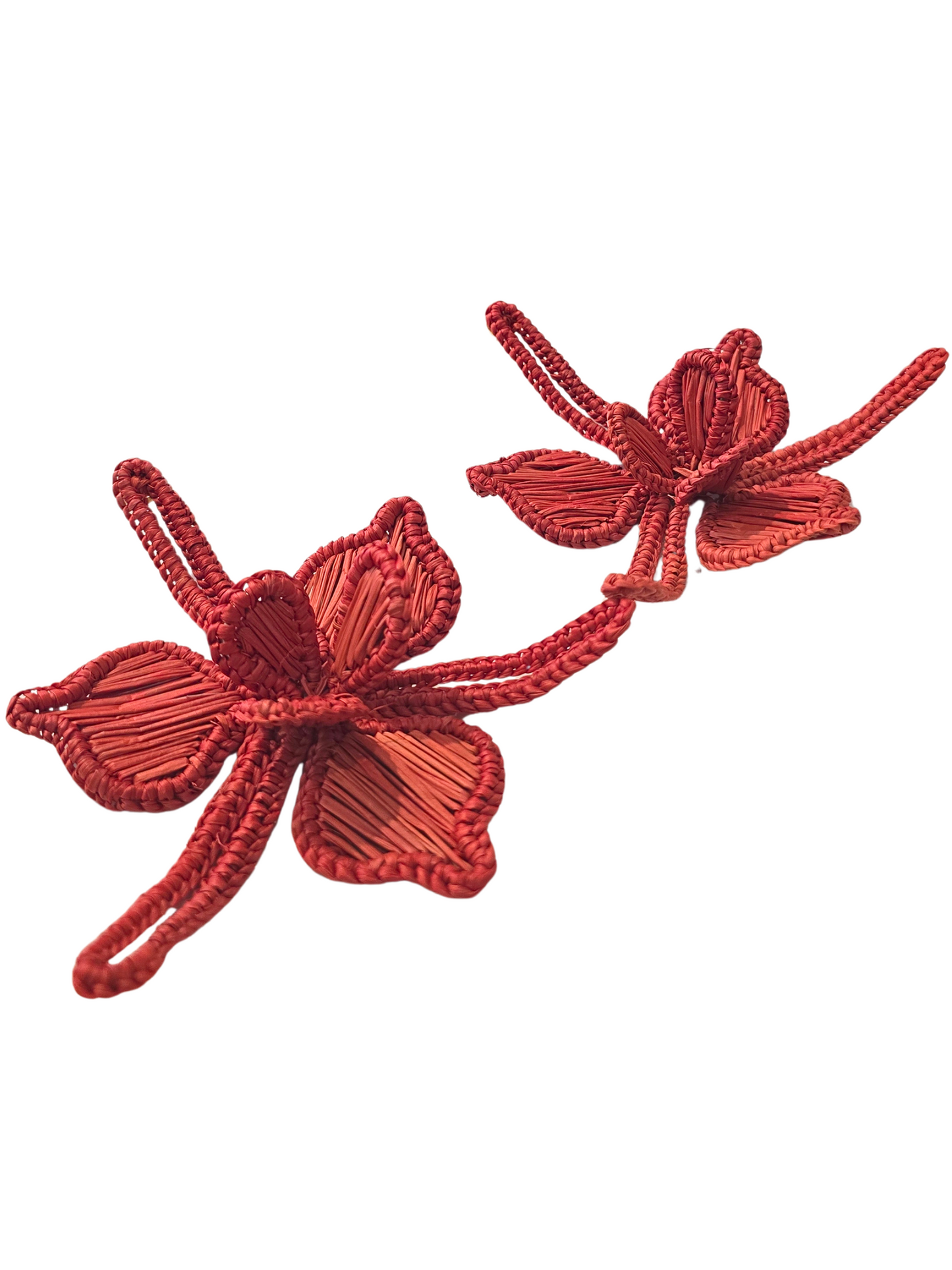 floral natural iraca earrings 