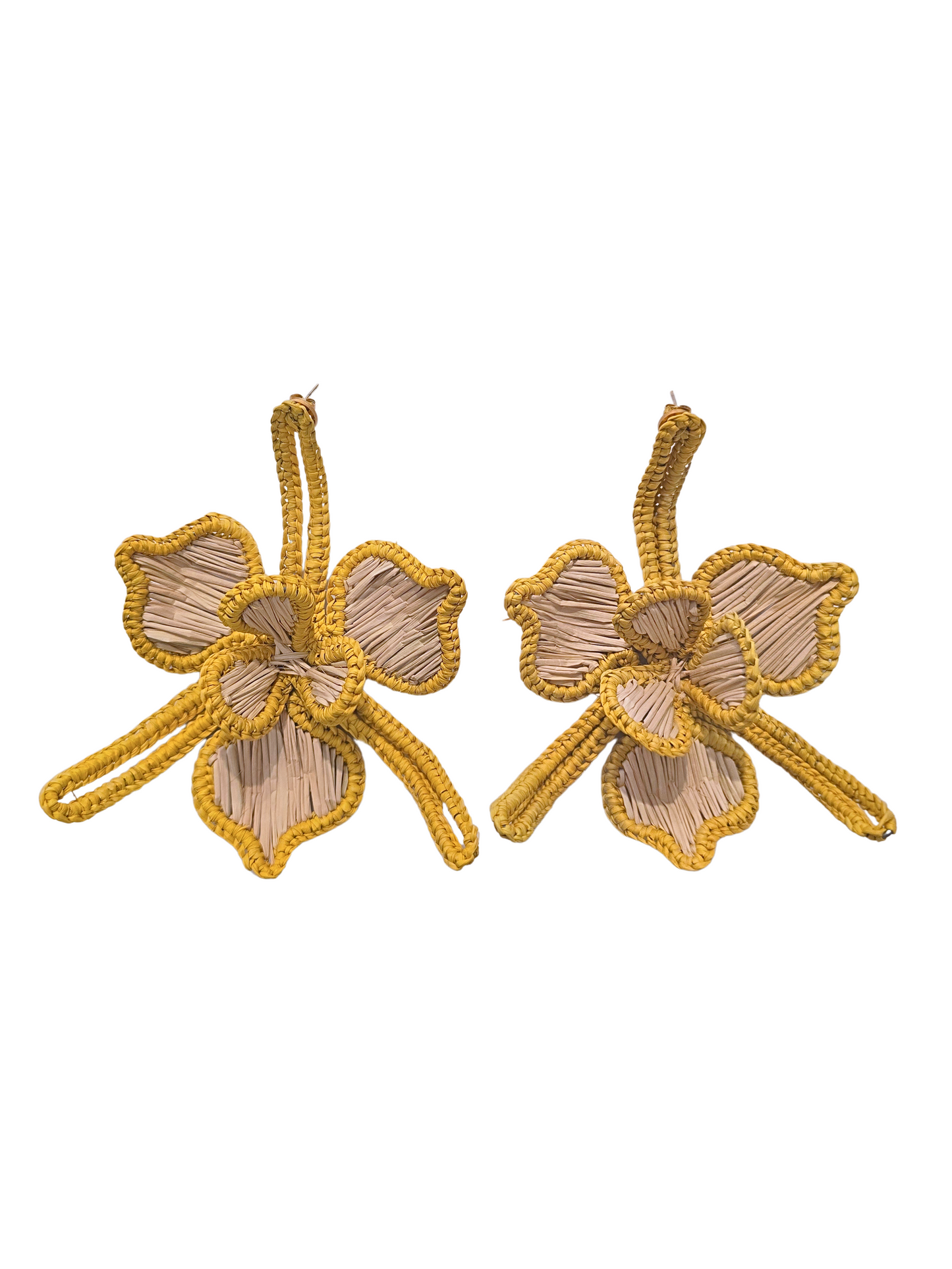 floral natural iraca earrings 