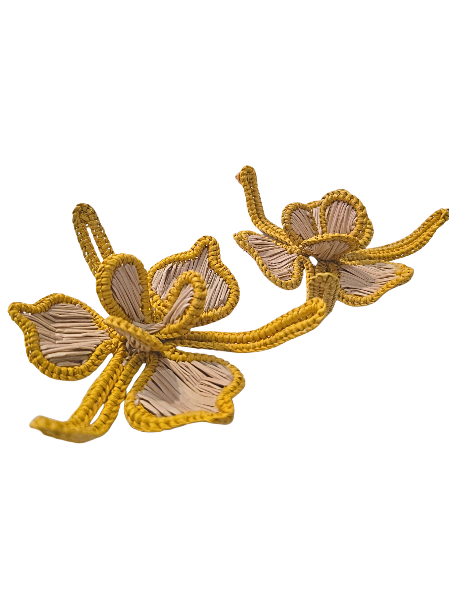 floral natural iraca earrings 