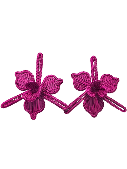 floral natural iraca earrings 