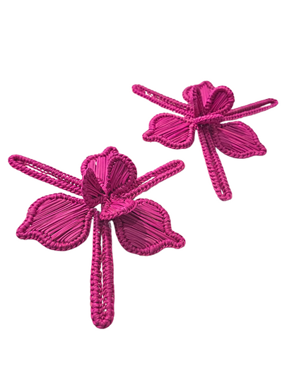 floral natural iraca earrings 