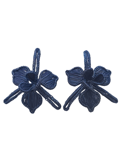 floral natural iraca earrings 