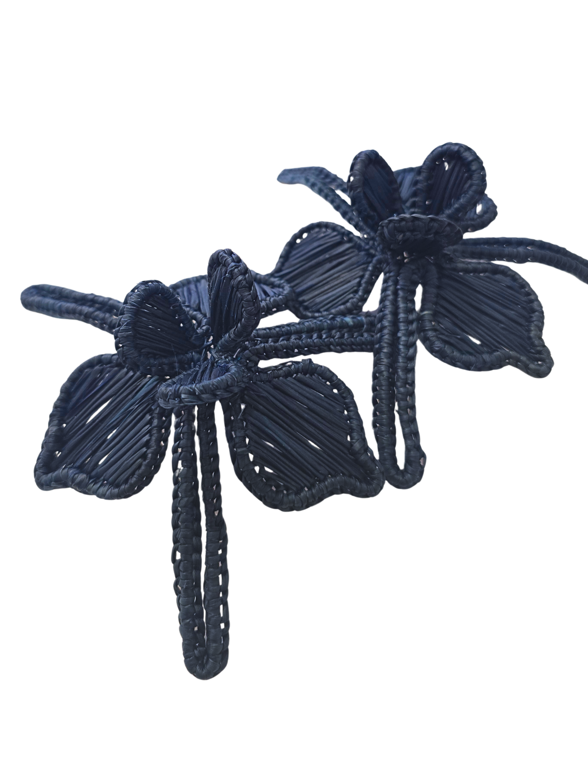 floral natural iraca earrings 