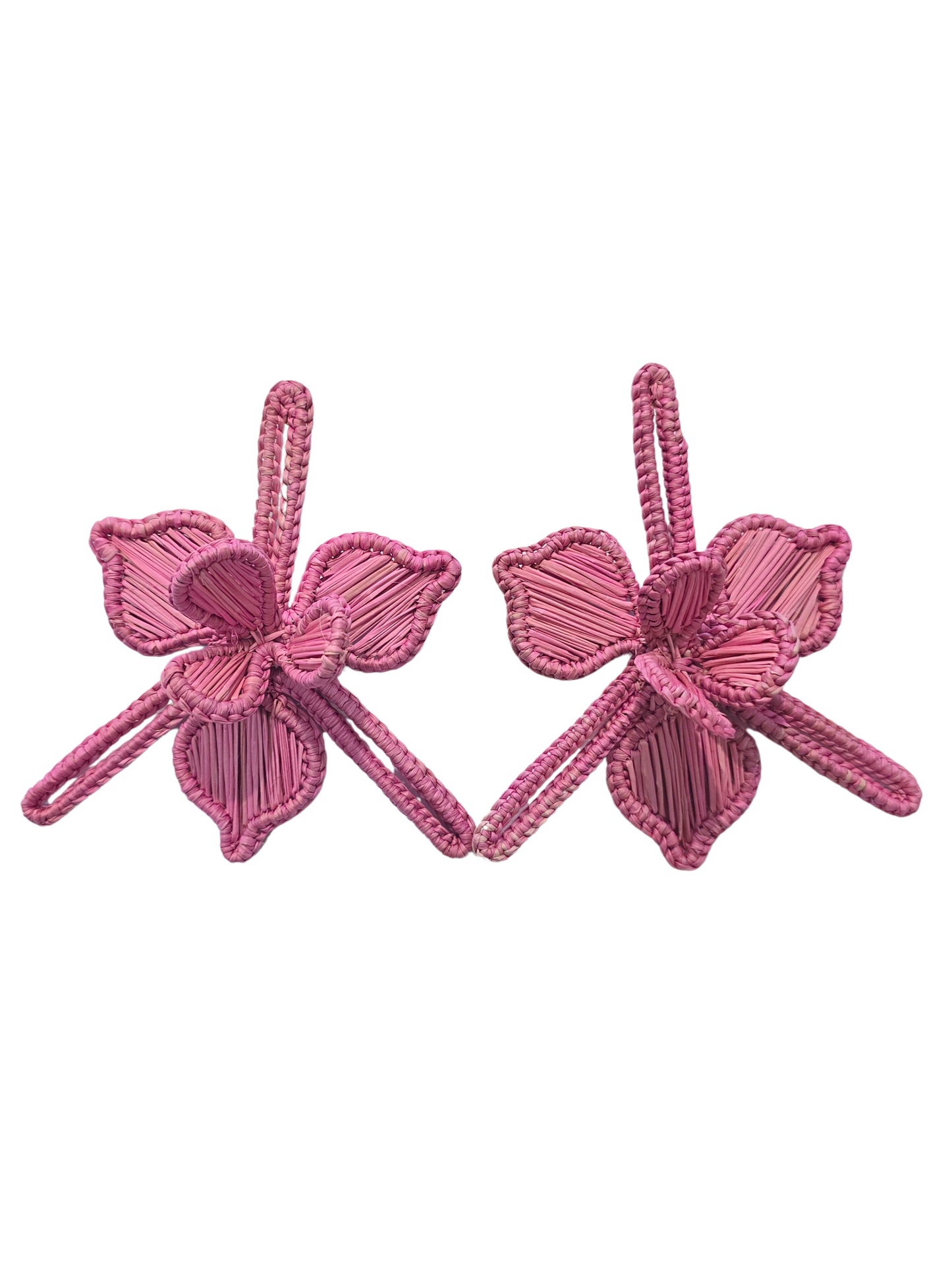 floral natural iraca earrings 