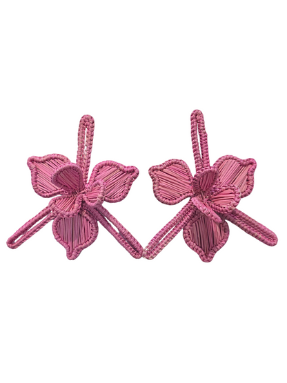 floral natural iraca earrings 
