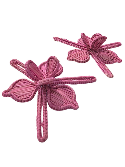 floral natural iraca earrings 