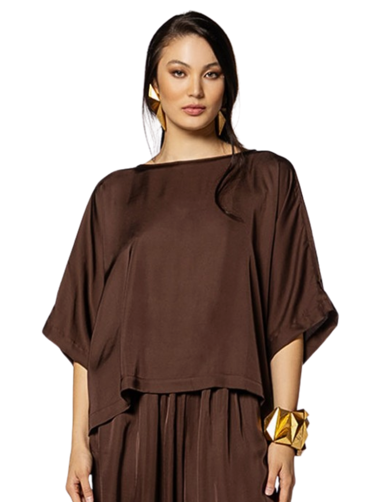 brown blouse