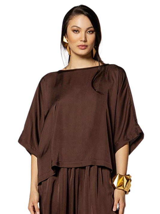 brown blouse