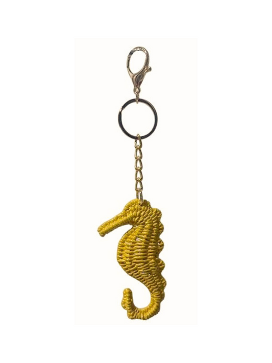 Yellow seahorse keychain 