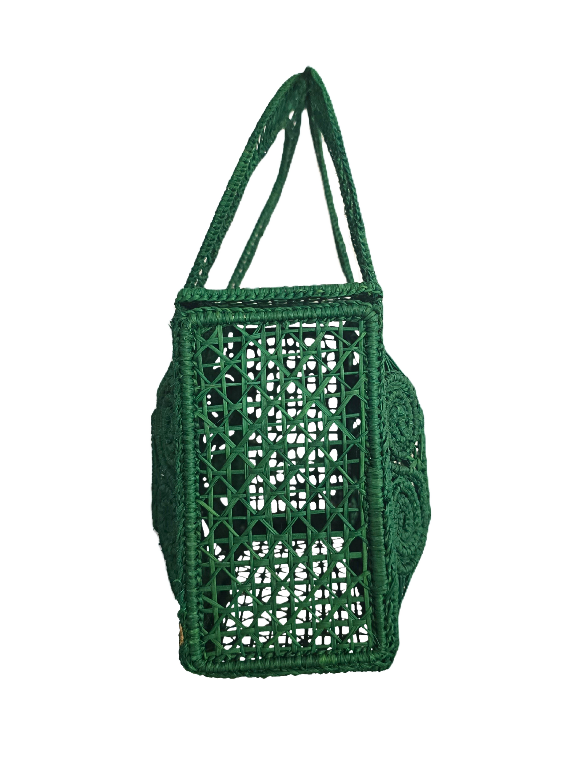 structure green handmade bag 
