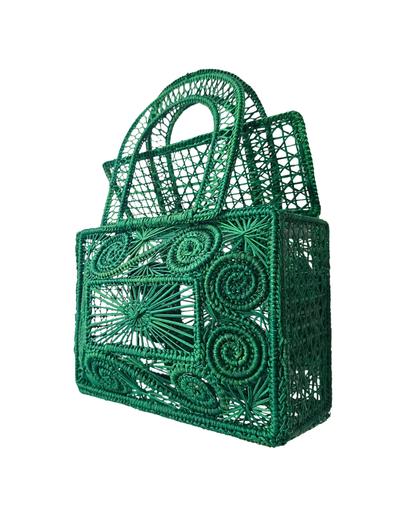 structure green handmade bag 