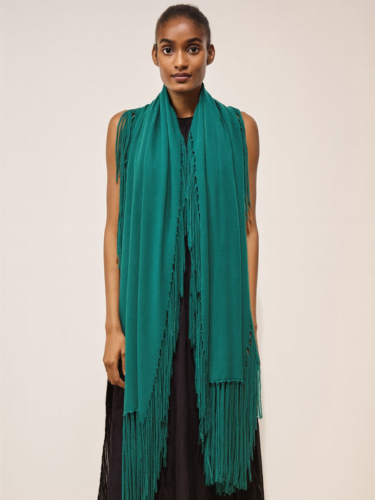 Large Cashmere Shawl with Fringes