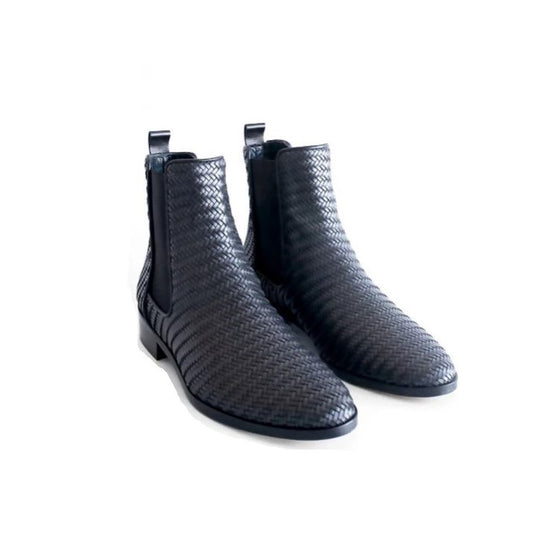 Woven Chelsea Booties