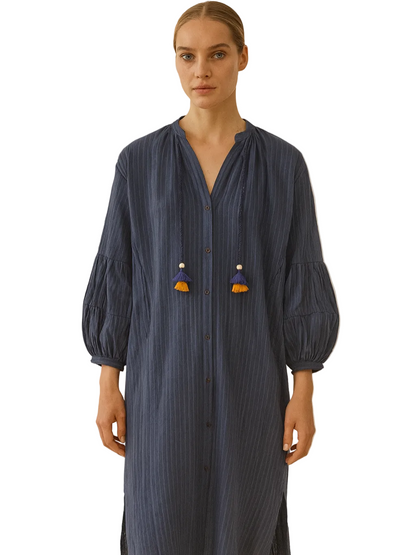 blue kaftan dress
