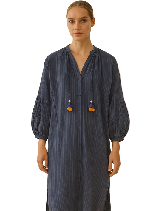 blue kaftan dress
