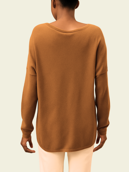 V-neck Cashmere Sweater Camel