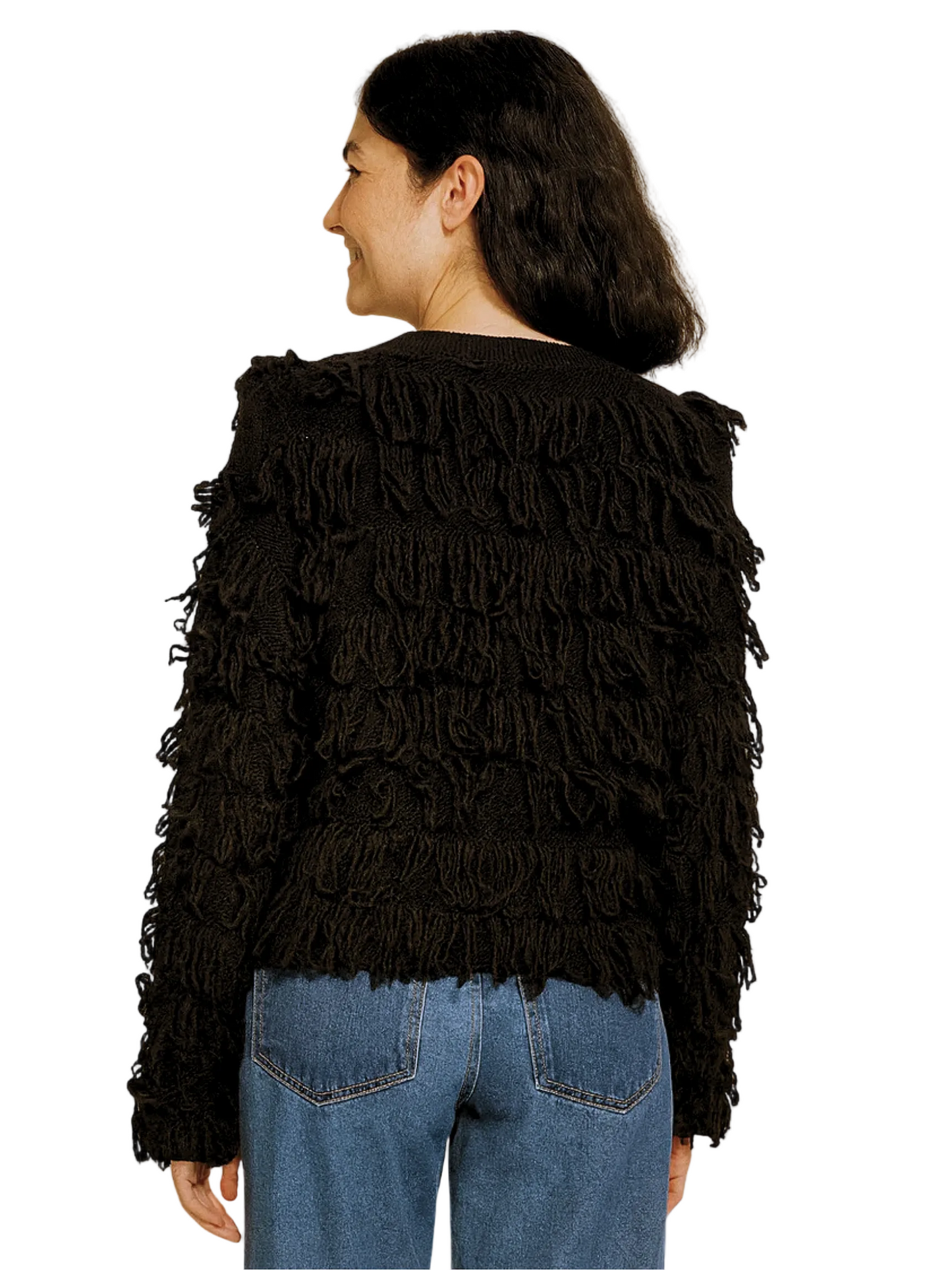  black fringed sweater