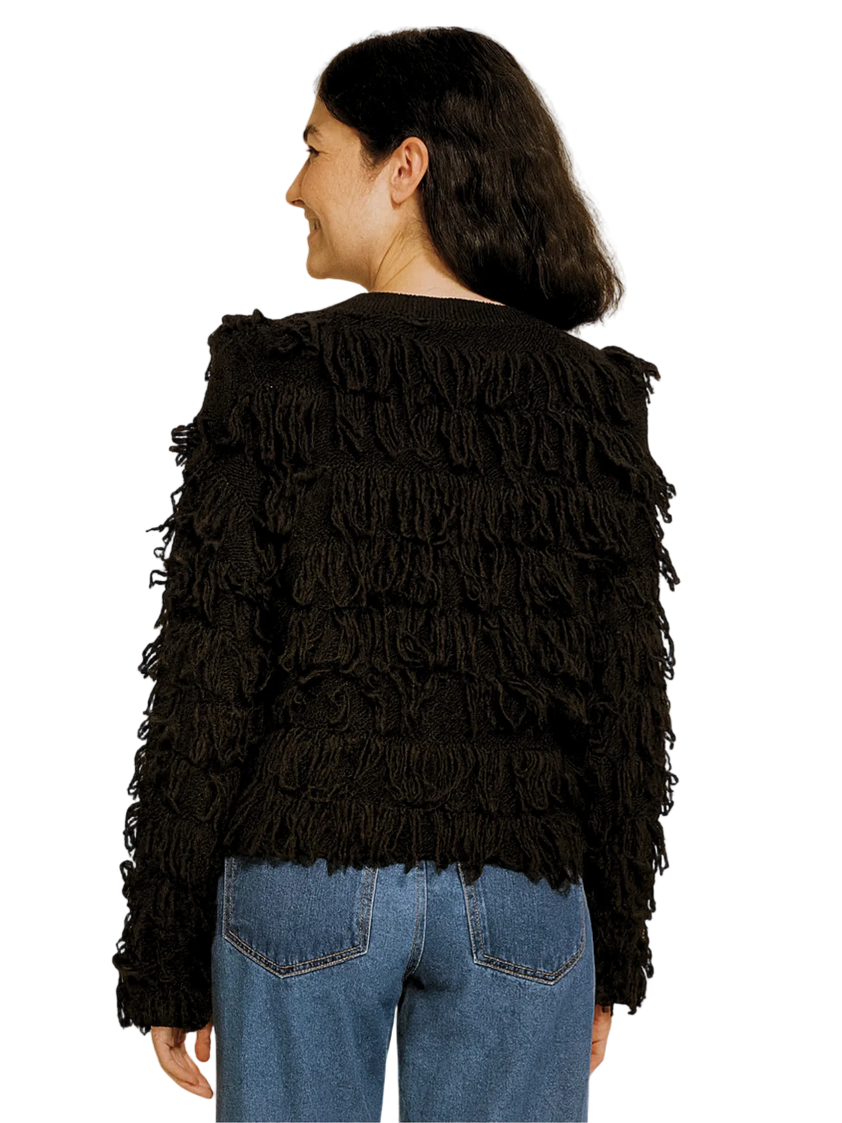  black fringed sweater
