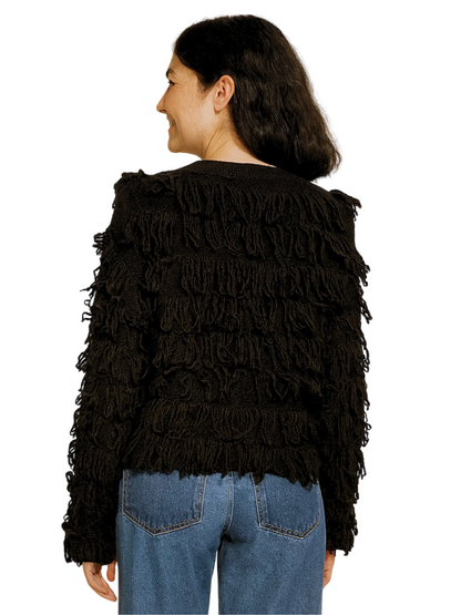  black fringed sweater