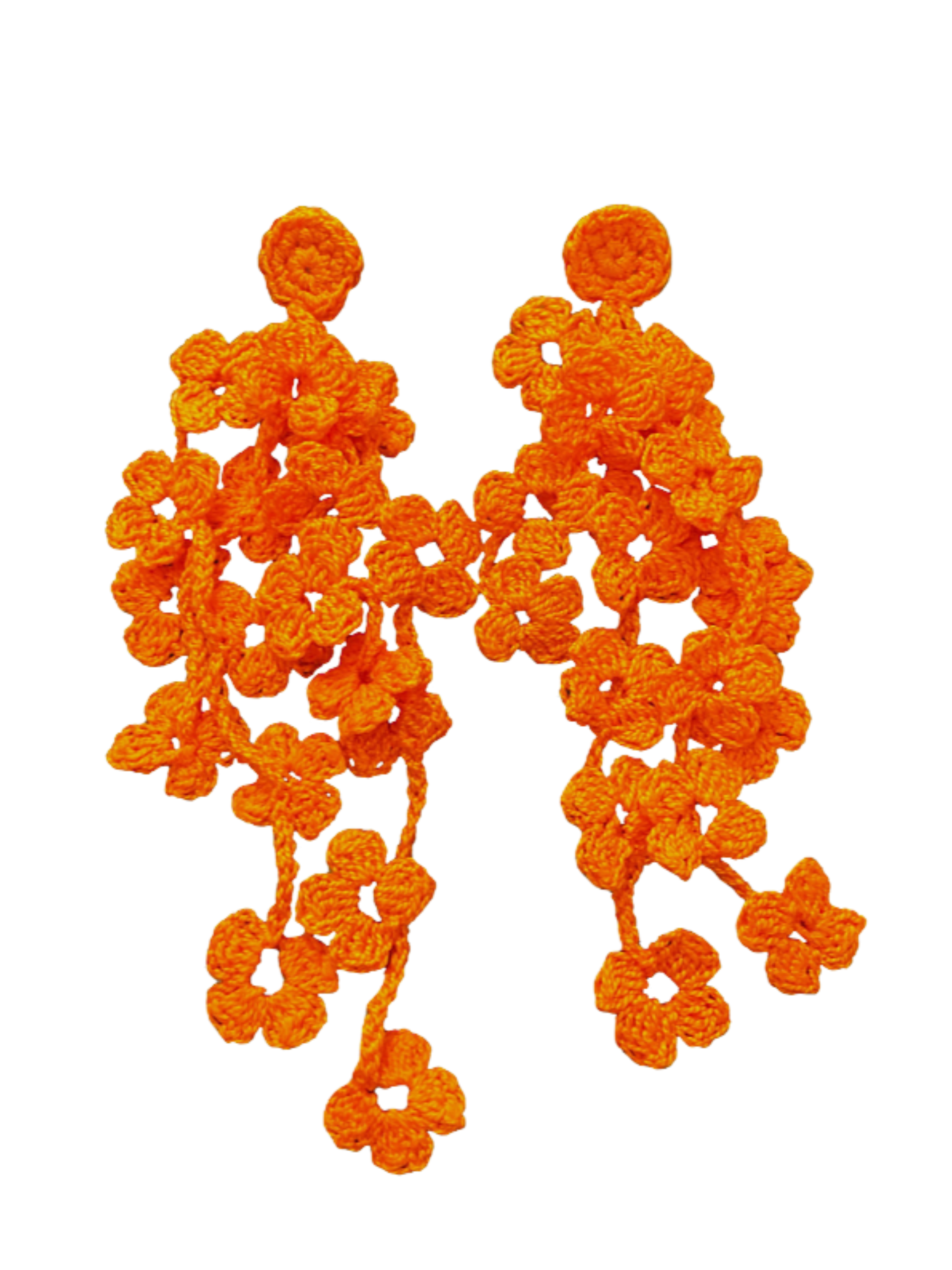 Long crochet flower earrings