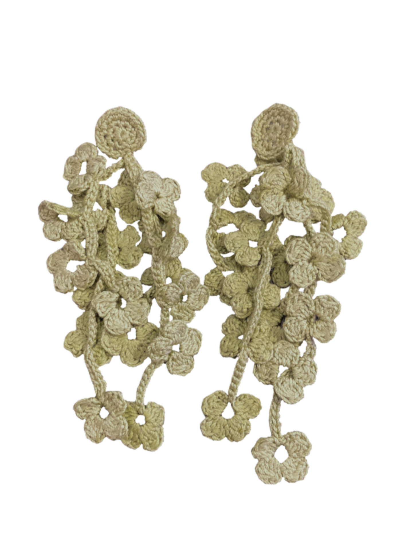 Long crochet flower earrings
