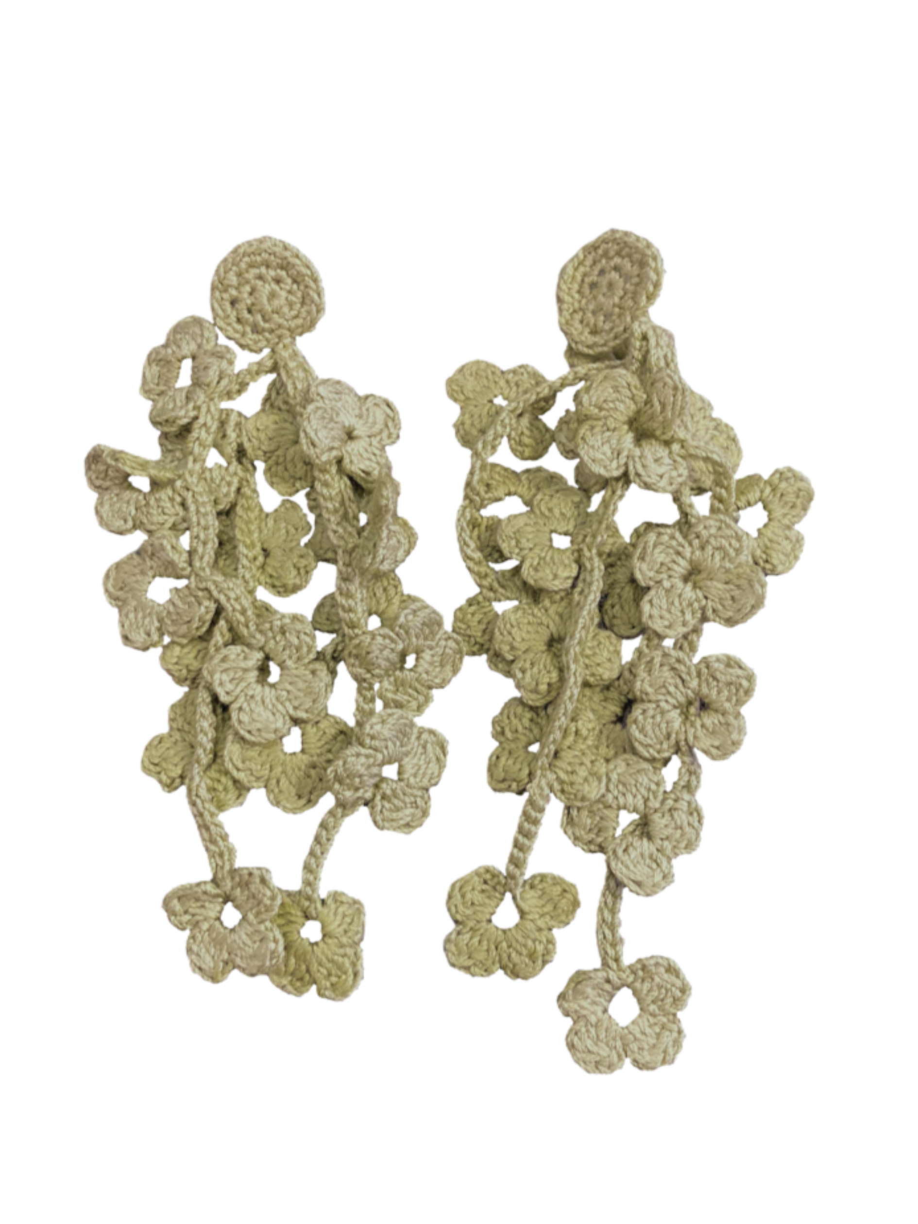 Long crochet flower earrings