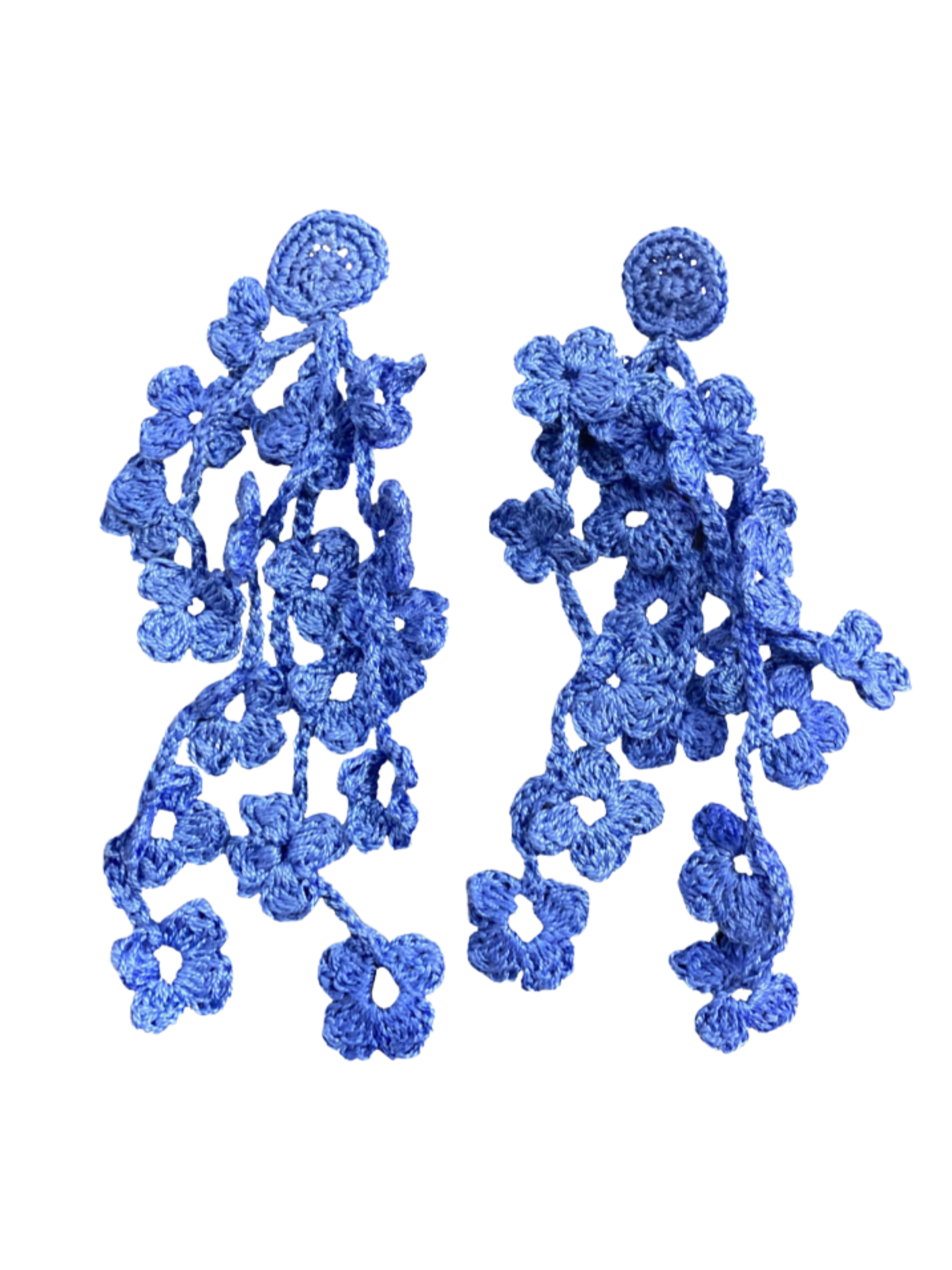 Long crochet flower earrings
