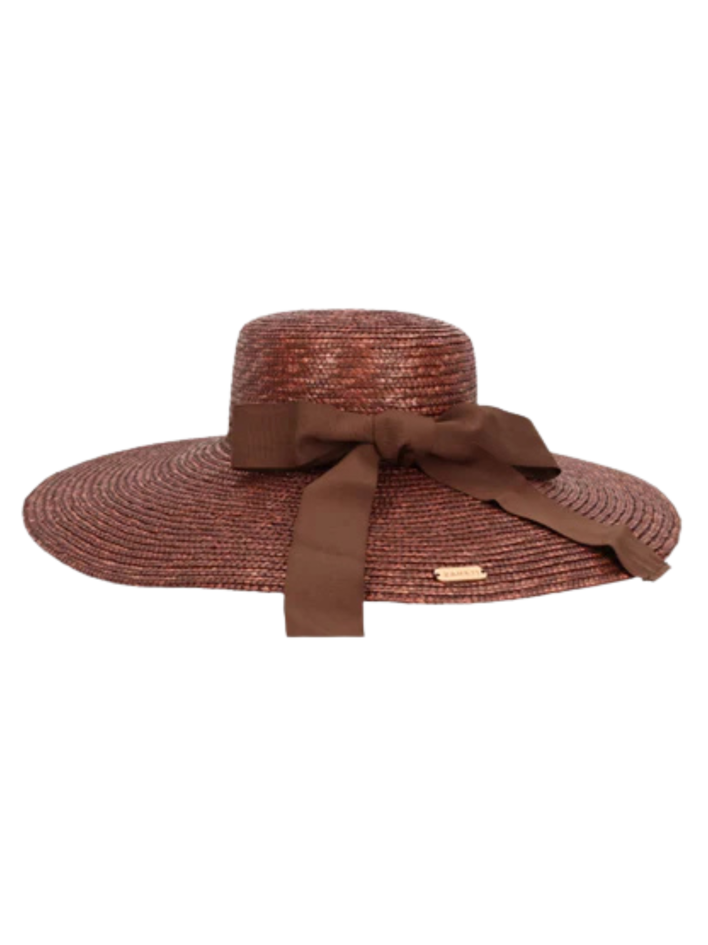 Brown straw hat with a wide brim