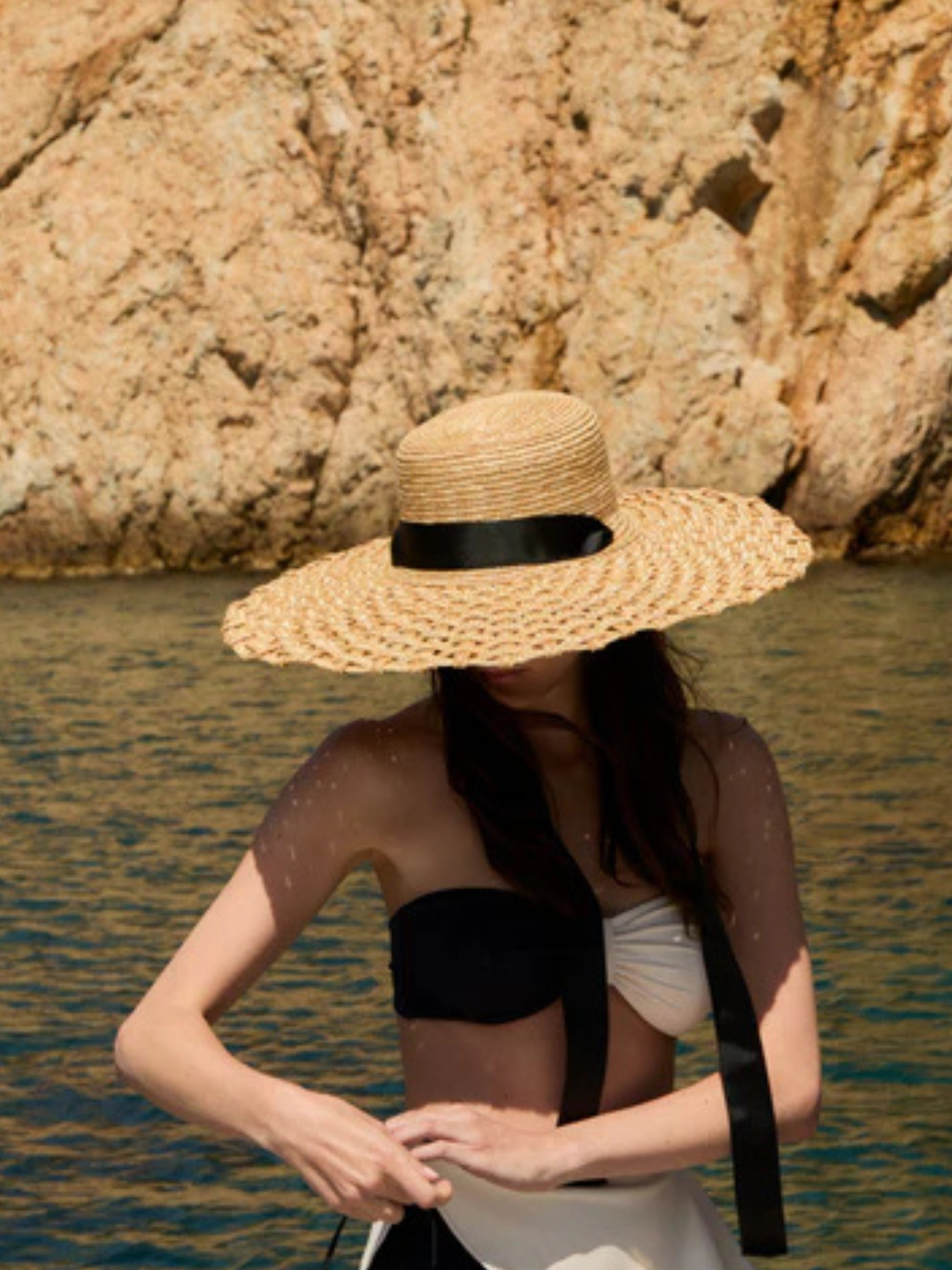  straw hat with a black band