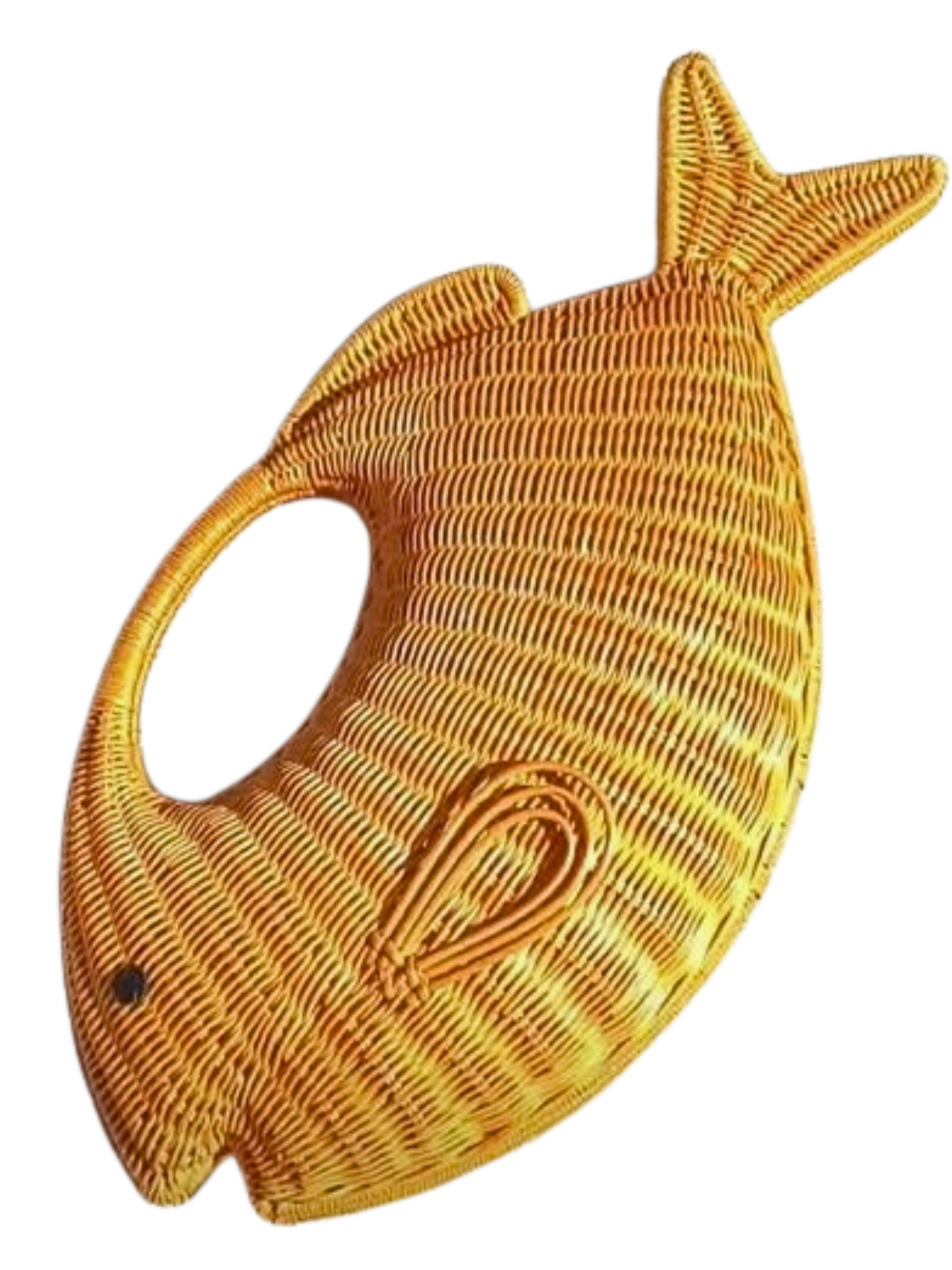 Wicker fish-shaped handbag 
