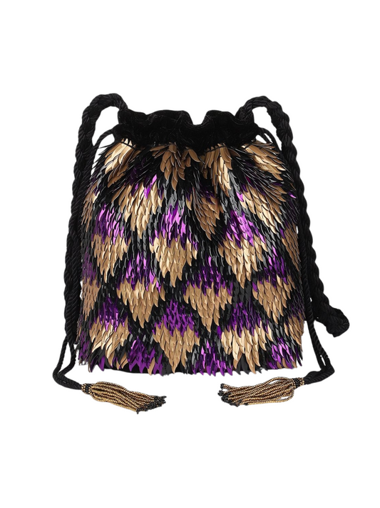  Bag with glass-bead embroidery on velvet