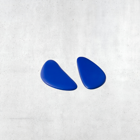 Enameled Ceramic Earrings Louise In Electric Blue