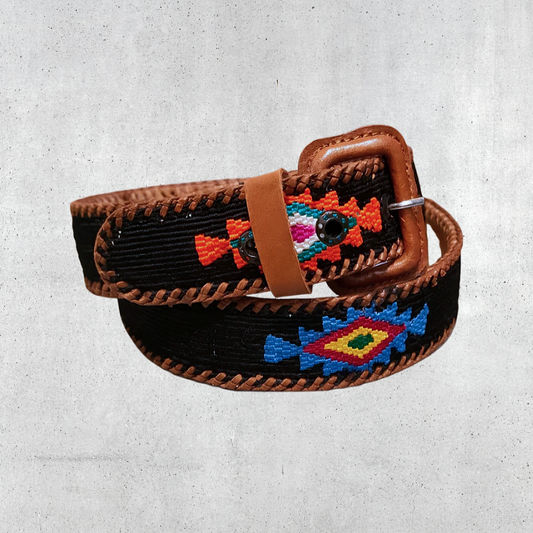 Guatemalan Black Belt Silk Embroidery