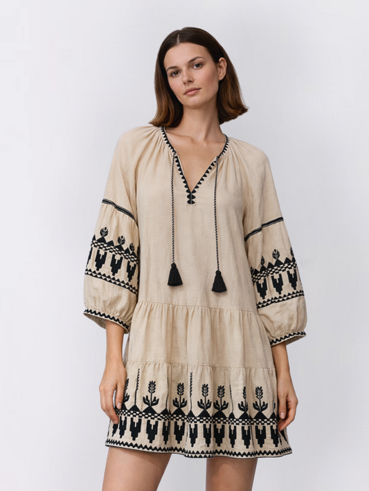 Santorini Linen Dress