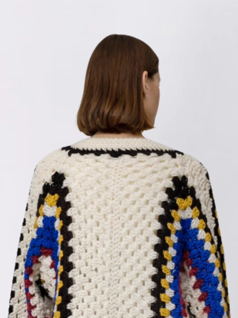 Blue Crochet Sweater