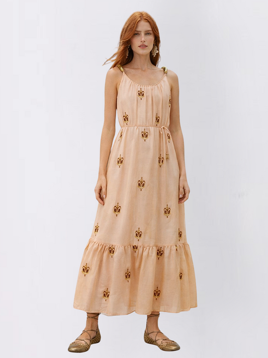 Sand Anchor Tapestry Fish Strap Maxi Dress