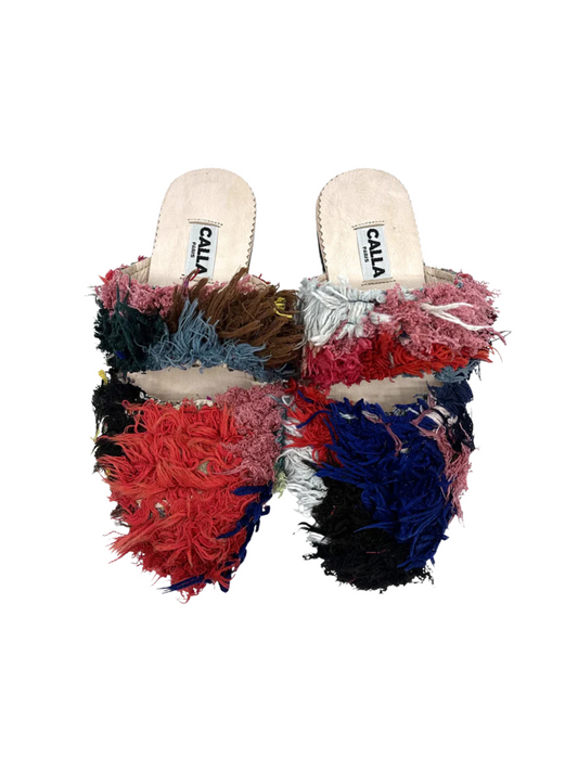 Handmade Moroccan babouches from upcycled vintage Berber rugs