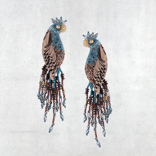 Peacock Earrings Blue