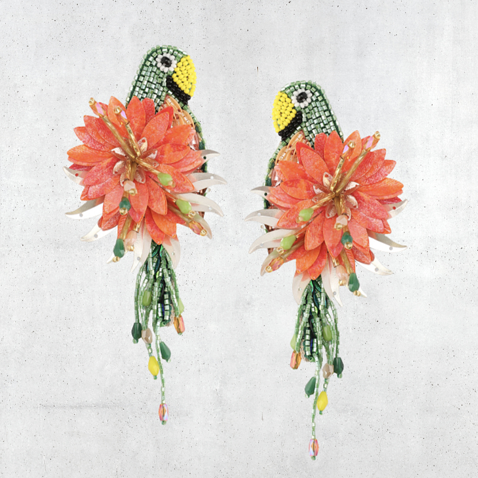 Parrot Earrings Light Khaki